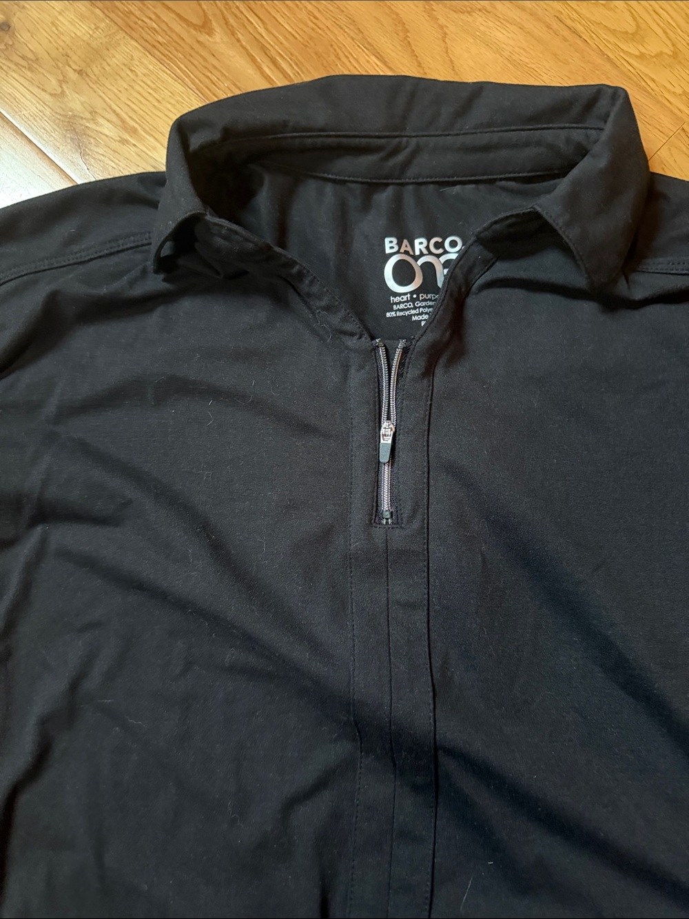 Barco Uniforms Black Zip-Front Women's Top